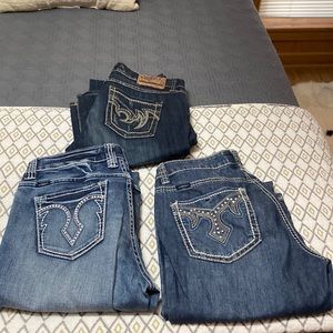 3 pair Cowgirl Up Jeans EUC size 6x36